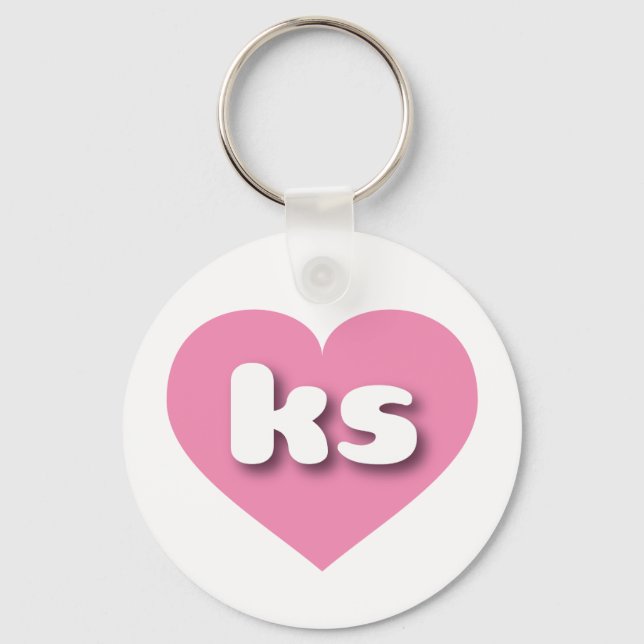 Kansas pink heart - I love ks Key Ring (Front)