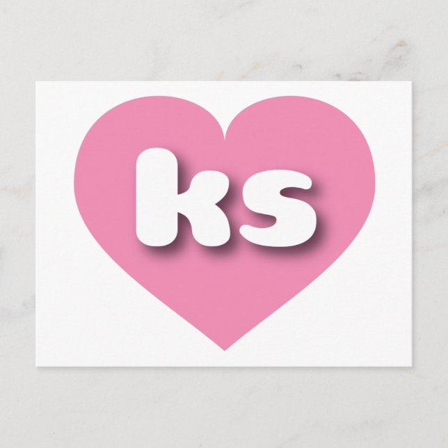 Kansas pink heart - I love ks Postcard (Front)