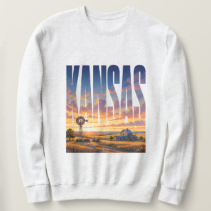 Kansas Prairie Sunset Wide Open Landscapes Sweatshirt
