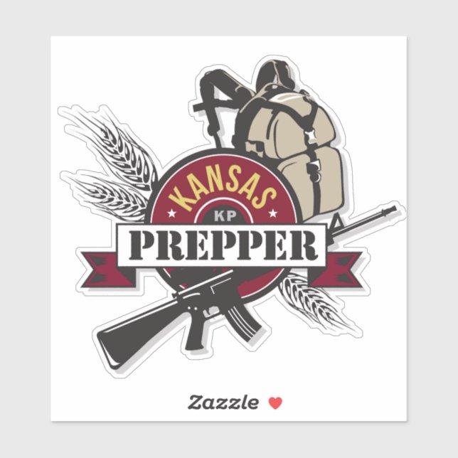 Kansas Prepper Custom Cut Transparent Sticker (Sheet)