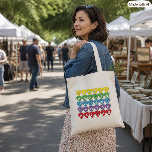 Kansas Pride Colourful State Pride Heart Design Tote Bag