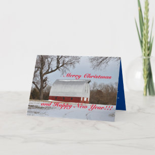 Kansas Red Barn Christmas Card