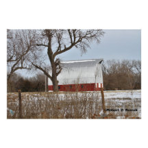 Kansas Red Country Barn  Photo Enlargement
