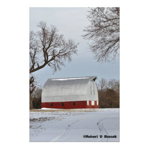 Kansas Red Country Barn  Photo Enlargement Print