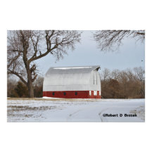 Kansas Red Country Barn  Photo Enlargement