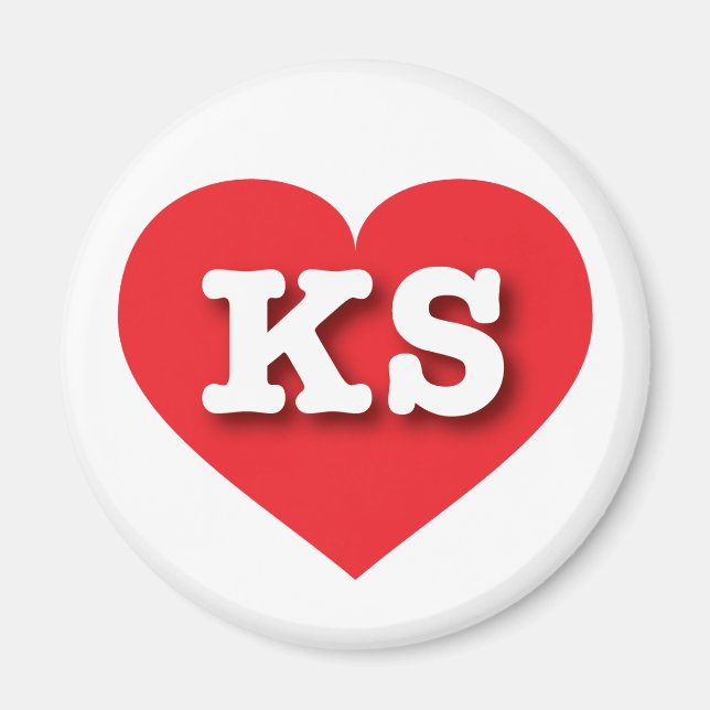 Kansas Red Heart - I love KS Magnet (Front)