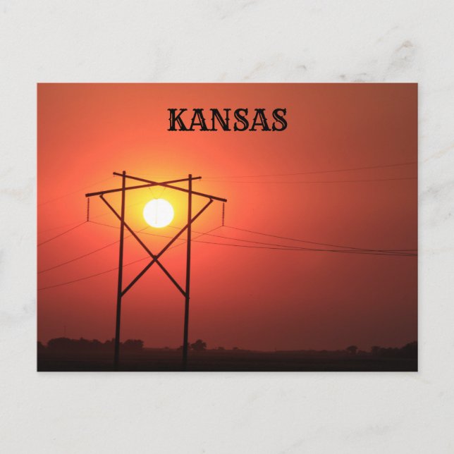 Kansas red Sunset Post Card (Front)