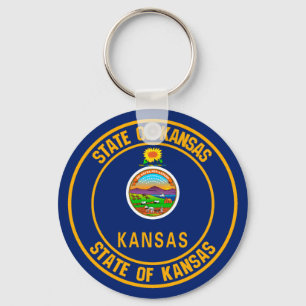 Kansas Round Emblem Key Ring