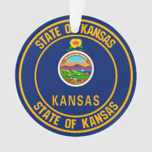 Kansas Round Emblem Ornament