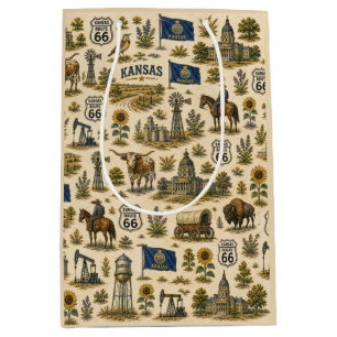 Kansas Route 66 Gift Prairie Medium Gift Bag