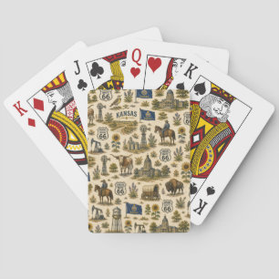 Kansas Route 66 Lucky Prairie Playing Cards
