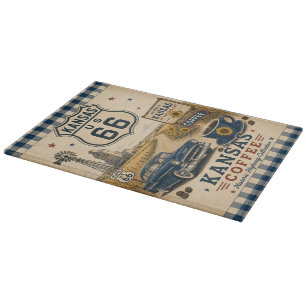Kansas Route 66 Sunflower Prep Station Cutting Board