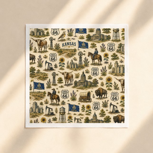 Kansas Route 66 Table Prairie Napkin (Creator Uploaded)