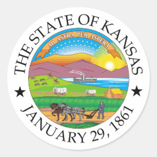 Kansas sign classic round sticker