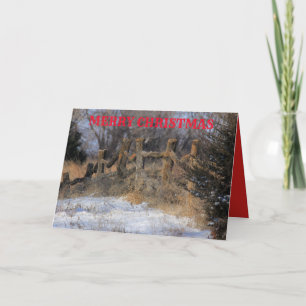 Kansas Snowy Wooden Fence Greeting Card