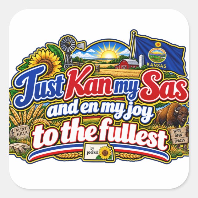 Kansas square sticker (Front)