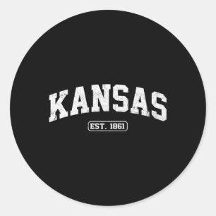 Kansas State Athletic Style Classic Round Sticker