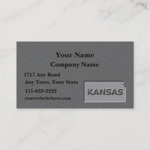 Kansas State Business card carved stone look