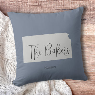 Kansas State Family Name Throw Pillow