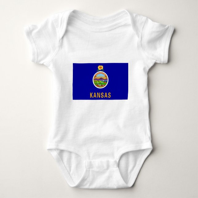 Kansas State Flag Baby Bodysuit (Front)
