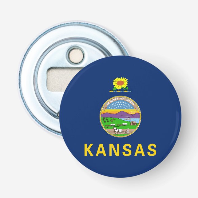 Kansas State Flag Bottle Opener (Front)