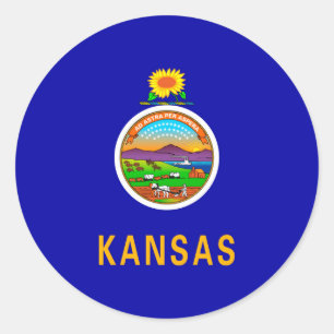 Kansas State Flag Design Classic Round Sticker