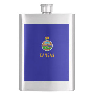 Kansas State Flag Design Hip Flask