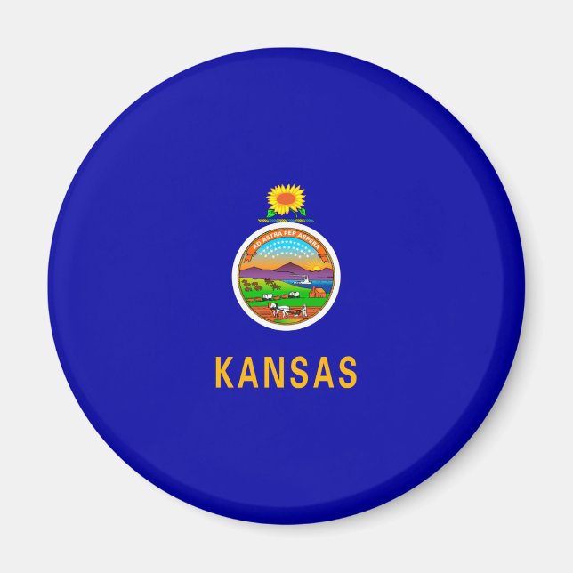 Kansas State Flag Design Magnet (Front)