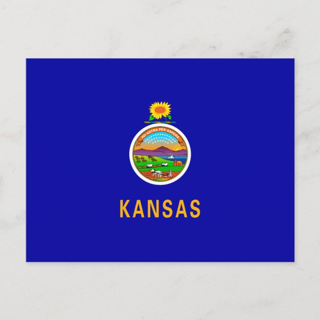 Kansas State Flag Design Postcard (Front)