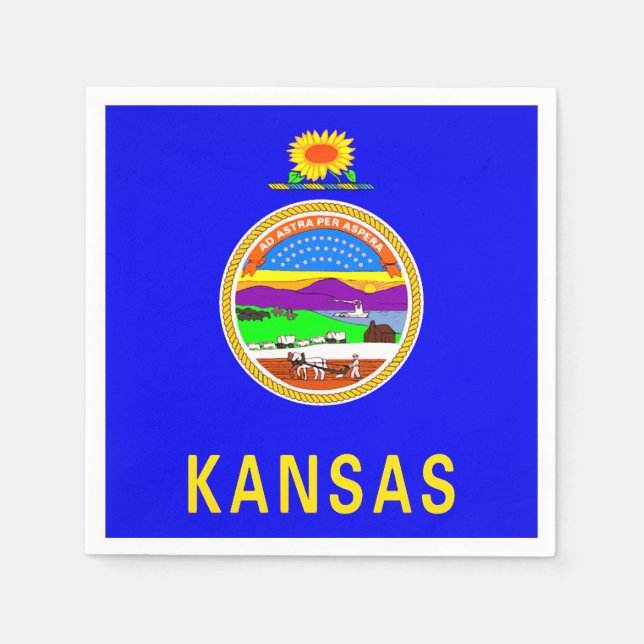 Kansas State Flag Paper Party Napkins (Front)