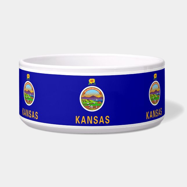 Kansas State Flag Pet Bowl (Left)