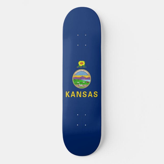 Kansas State Flag Skateboard (Front)