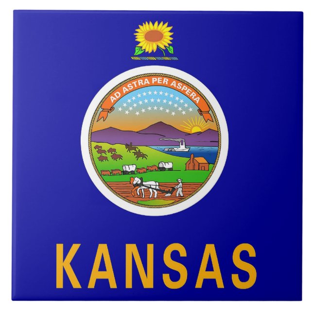 Kansas State Flag Tile (Front)