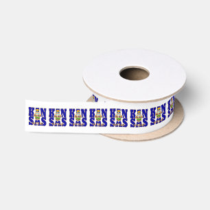 Kansas state flag typography design satin ribbon