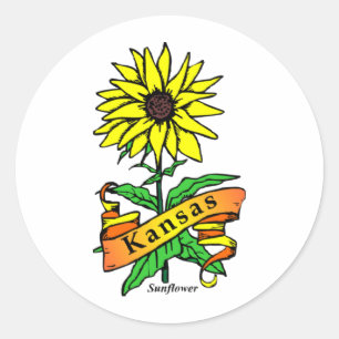 Kansas State Flower Classic Round Sticker