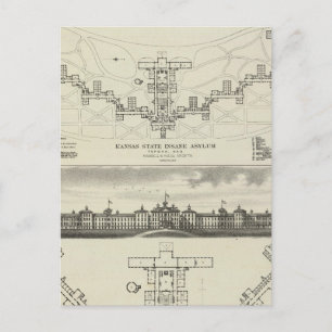 Kansas State Insane Asylums Postcard