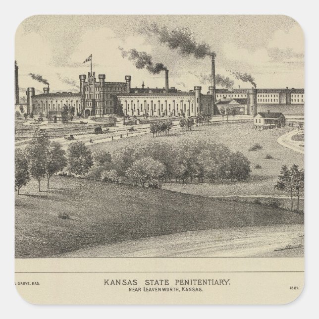 Kansas State Penitentiary Square Sticker (Front)