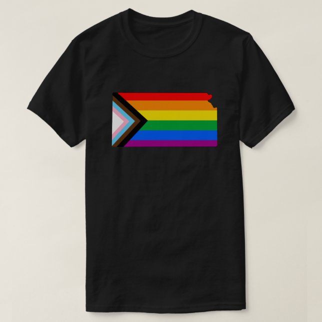 Kansas State Pride LGBTQ Progress Pride T-Shirt (Design Front)