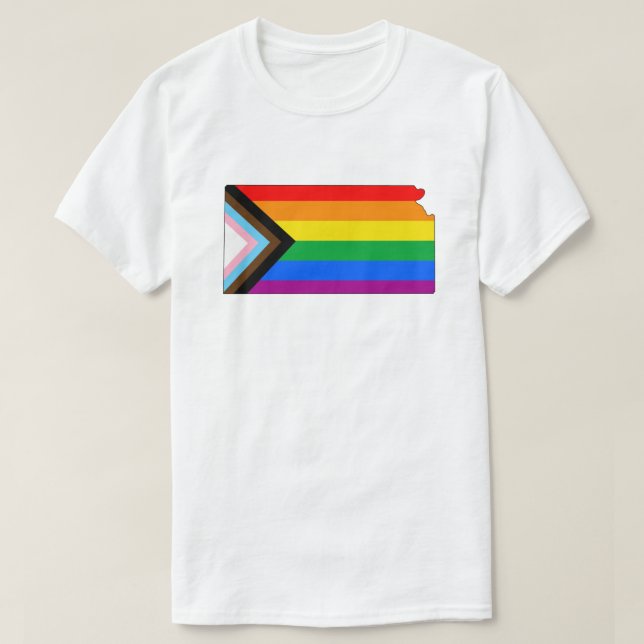 Kansas State Pride LGBTQ Progress Pride T-Shirt (Design Front)
