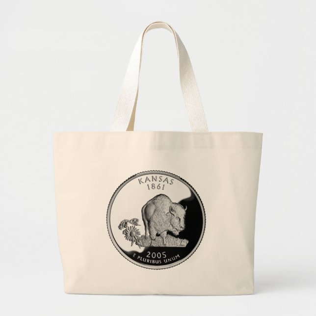 Kansas State Quarter Large Tote Bag (Front)