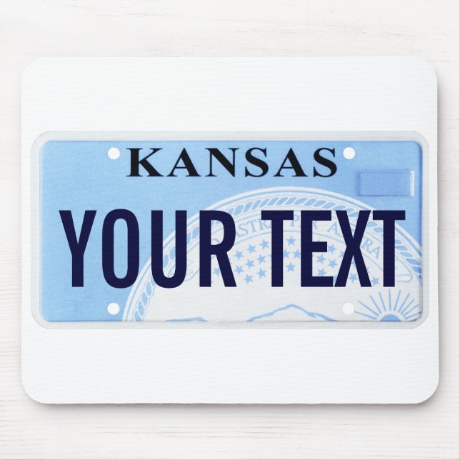 Kansas state seal license plate mouse pad (Front)