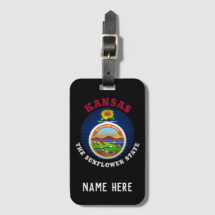 KANSAS SUNFLOWER STATE FLAG LUGGAGE TAG