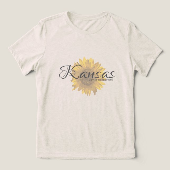 Kansas Sunflower Tri-Blend Shirt (Design Front)