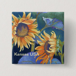 Kansas Suns Sunflowers USA 15 Cm Square Badge