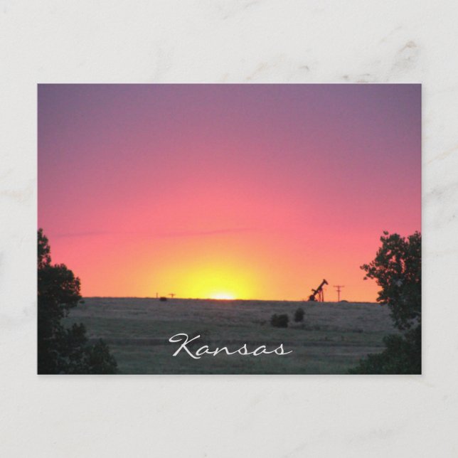 Kansas Sunset Postcard (Front)