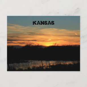 Kansas Sunset reflection. Post Card. Postcard