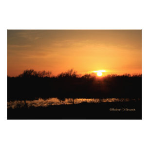 Kansas Sunset with a reflection Photo Enlargement Print