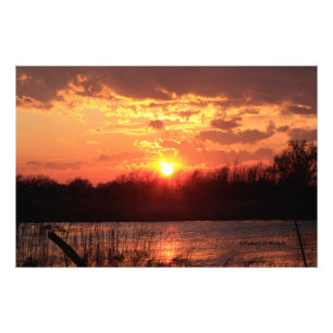 Kansas Sunset with a Reflection Photo Enlargement Print