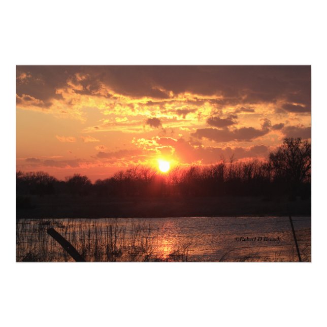 Kansas Sunset with a Reflection Photo Enlargement Print (Front)