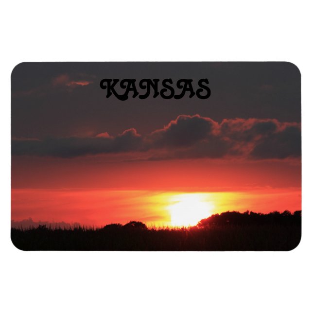 Kansas Sunset with Clouds Flexible Magnet (Horizontal)